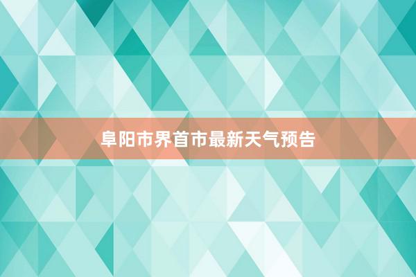 阜阳市界首市最新天气预告